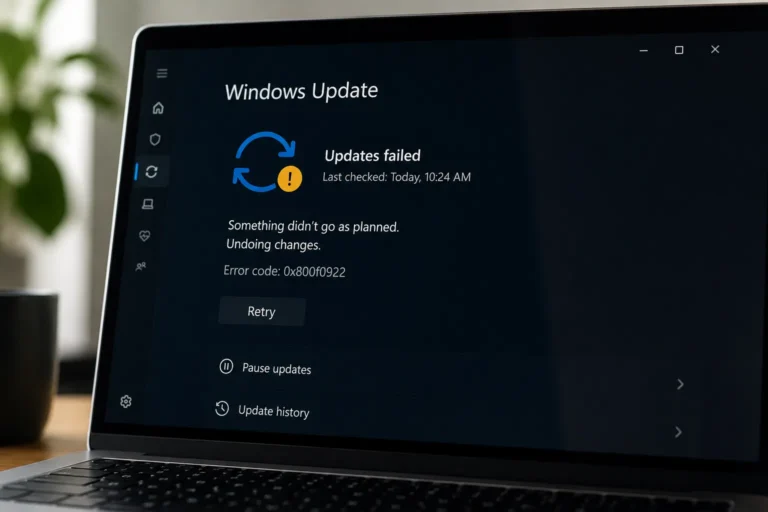 حل الخطأ 0x800f0922 في ويندوز 11