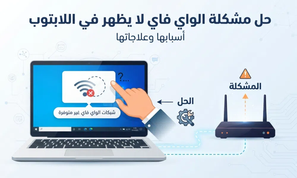 حل مشكلة الواي فاي لا يظهر في اللابتوب