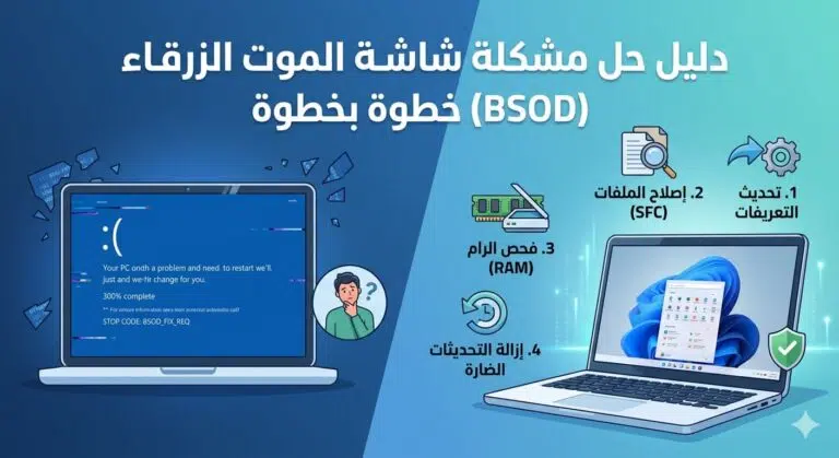 حل مشكلة شاشة الموت الزرقاء (BSOD) في ويندوز